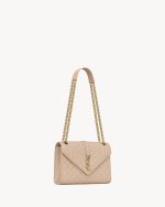 YSL Envelope Medium in Quilted Grain De Poudre Embossed Leather - Image 2
